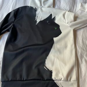 Source Unknown Black and White Cat Sweatshirt